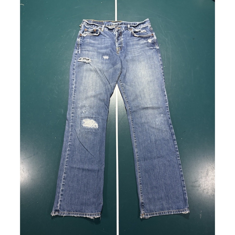 Vtg Lucky Brand Dungarees Jeans Womens 10/30 Distressed Button Fly Bootcut USA